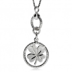 Stříbrný náhrdelník se čtyřlístem v kruhu