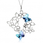 Stříbrný náhrdelník Preciosa Butterfly Harmony Vitrail Light 6057 43 - 45cm