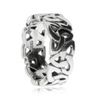 Stříbrný prsten - Kroužek tvořený triquetrami