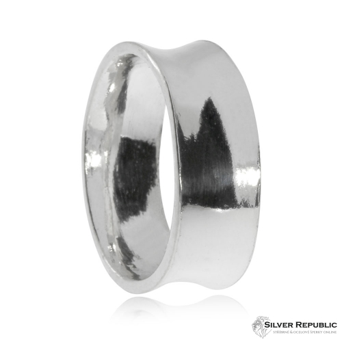 Stříbrný prsten unisex - Prohnutý lesklý kroužek