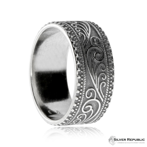 Stříbrný prsten - Kroužek s reliéfem