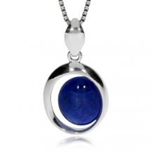 Stříbrný přívěsek - Lapis lazuli v kruhu