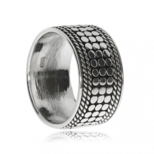 Prsten ze stříbra - Širší ozdobný kroužek