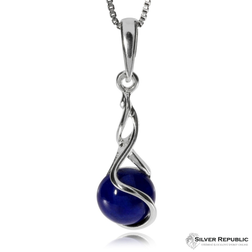 Stříbrný přívěsek -  Modrý lapis lazuli