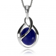 Stříbrný přívěsek -  Oválek z lapisu lazuli
