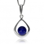 Stříbrný přívěsek - Kulatý lapis lazuli