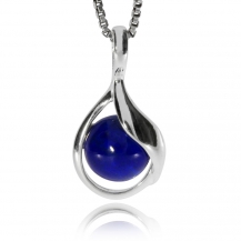 Stříbrný přívěsek - Kapka s kulatým lapisem lazuli