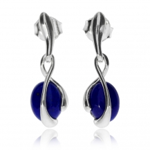 Náušnice ze stříbra - Oválný lapis lazuli 