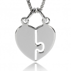 Stříbrný přívěsek - Rozlamovací puzzle ve tvaru srdce